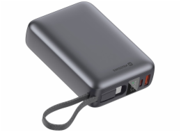 Swissten Power bank 20000 mAh 45W s integrovaným kabelem USB-C / šedá