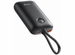 Swissten Power bank VOLTBOX 35W 10000 mAh s integrovanými kabely - USB-C, A, Lightning / černá