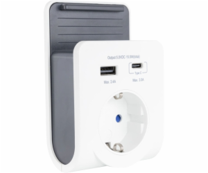 REV USB Ladegerät mit 240V Steck Dose plus USB-A&C     00...