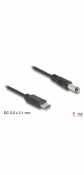 Delock Napájecí kabel z konektoru USB Type-C™ na stejnosměrný konektor 5,5 x 2,1 mmý, 1 m