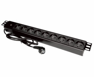 19&quot; prodlužovací kabel 9xCEE 7/5, zástrčka CEE 7/7