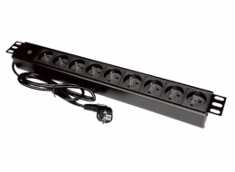 19&quot; prodlužovací kabel 9xCEE 7/5, zástrčka CEE 7/7
