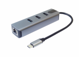 PremiumCord USB-C na Gigabit + 3x USB 3.2