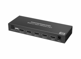 XtendLan HDMI distribucní rozbocovac, 1 vstup / 4 výstupy, 8k@60Hz