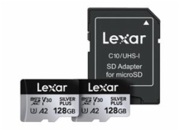 Lexar paměťová karta 2x 128GB High-Performance Silver Plus microSDXC™ UHS-I (čtení/zápis: 205/150MB/s)