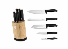 Sada nožů se stojanem BAMBOO 6 ks nerez Black Rose Collection BH-2752