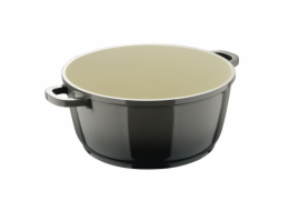 Kastrol s keramickým povrchem a poklicí 24 cm Excalibur černá BG-36101-GY