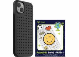 Pinit Pouzdro Set Pinit Dynamic + Emoji Pin pro iPhone 14 Plus 6.7 černá/černý vzor 1