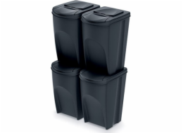 Prosperplast Odpadkový koš pro třídění 4 x 35L černý (IKWB35S4-S411)