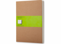 Moleskine Sada 3 zápisníků Cahier Journals XL (19x51cm), bez potisku, 120 stran, písková