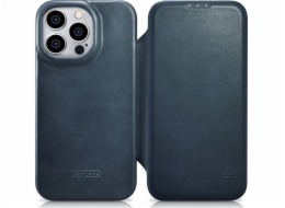iCarer iCarer CE Oil Wax Premium Leather Folio Case pro iPhone 14 Pro Max s magnetickým flipem MagSafe Blue (AKI14220708-BU)