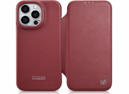 iCarer iCarer CE Premium Leather Folio Case pro iPhone 14 Pro, kožené pouzdro s magnetickým flipem MagSafe, červené (WMI14220714-RD)