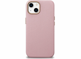 iCarer iCarer Litchi Premium kožené pouzdro pro iPhone 14 Plus magnetické kožené pouzdro s MagSafe růžové (WMI14220711-PK)