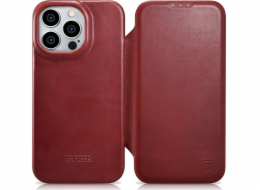 iCarer iCarer CE Oil Wax Premium Leather Folio Case iPhone 14 Pro Kožené pouzdro s magnetickým flipem MagSafe červené (AKI14220706-RD)