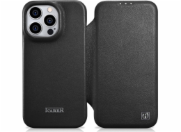 iCarer iCarer CE Premium Leather Folio Case pro iPhone 14 Pro, kožené pouzdro s magnetickým flipem MagSafe, černé (WMI14220714-BK)