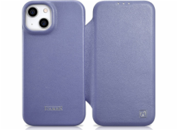 iCarer iCar CE Premium Leather Folio Case iPhone 14 Plus Kožené pouzdro s magnetickým flipem Magnetic MagSafe světle fialové (WMI14220715-LP)