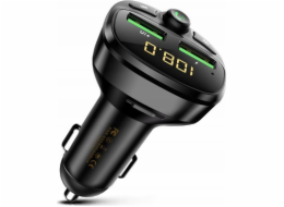 WEKOME FM vysílač Bluetooth / MicroSD / 2x USB-A + nabíječka do auta 17W černý