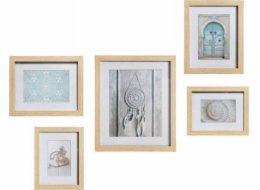 Atmosphera Frame Atmosphera Ethnic Set fotorámeček z MDF z přírodního dřeva (5 kusů)