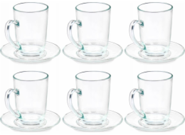 Vivalto Skleněné šálky na cappuccino s podšálky 6 kusů, 200 ml