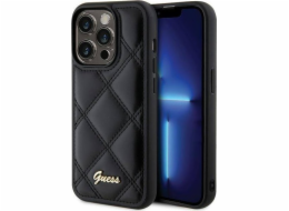 Guess Guess GUHCP15LPSQSQSK pevný kryt pro iPhone 15 Pro 6.1 černý/černý s prošívaným kovovým logem
