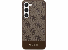 Guess Guess 4G Bottom Stripe Metal Logo Collection - Pouzdro pro Samsung Galaxy S24+ (hnědé)