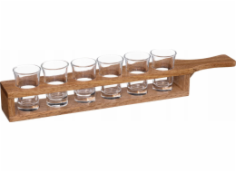 Secret de Gourmet Dřevěný servírovací podnos na nápoje 6 sklenic