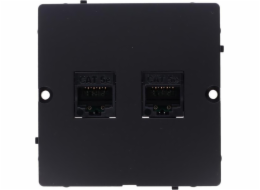 Kontakt-Simon Počítačová zásuvka Kontakt-Simon Simon Basic BMF52.02/49 Dvojitý modul RJ45 kategorie 5e. Sestava šroubovací objímky pro krabici, černá matná