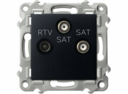 Ospel RTV-SAT zásuvka Ospel Szafir GPA-Z2S/m/33 se dvěma SAT výstupy, černá metalická