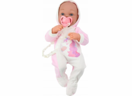 LeanToys Panenka s dudlíkem, jednorožčí body, růžová deka, doplňky 35 cm