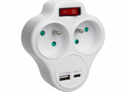 Maclean Napájecí zásuvka x2 USB MCE336 typ E