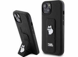 Karl Lagerfeld Karl Lagerfeld KLHCP15MGSACHPK pevný kryt pro iPhone 15 Plus 6.7 černá/černá, stojánek, saffiano choppette pinzetky