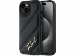 Karl Lagerfeld Karl Lagerfeld KLHCP13MPQDSMGK Pevný kryt pro iPhone 13 6.1 černý/černý s prošívaným diagonálním písmem