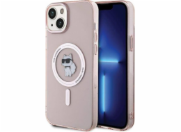 Karl Lagerfeld Karl Lagerfeld KLHMP15MHFCCNOP iPhone 15 Plus / 14 Plus 6,7 růžové pevné pouzdro IML Choupette MagSafe