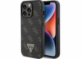 Guess Guess GUHCP13LPG4GPK Pevný kryt pro iPhone 13 Pro / 13 6.1 černý/černý 4G s trojúhelníkovým kovovým logem