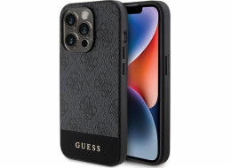 Guess Guess 4G Bottom Stripe Metal Logo Collection – kryt na iPhone 15 Pro (šedý)