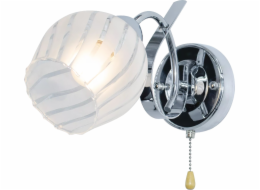 Mdeco Nástěnná lampa Skleněná nástěnná lampa ELM7138/1 8C nástěnná lampa do ložnice chrom