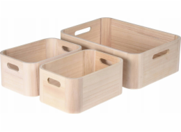 Home Styling Collection Dřevěné organizační krabice z kolekce bytového stylingu, 3 ks.