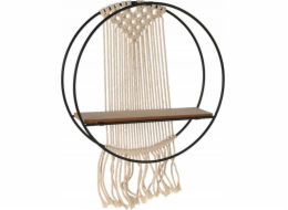 Home Styling Collection Kolekce bytového stylingu Kulatá nástěnná police, makramé, O 40 cm