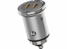 ForCell Nabíječka FORCELL F-ENERGY Mini nabíječka do auta 2 x Typ C PD QC3.0 3A 30W Stříbrná