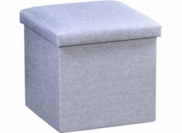 Kesper Pouf s úložným prostorem, imitace lnu, 38 x 38 cm
