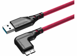 Ednet USB kabel Mathorn MTC-221M Foto kabel 2m 10Gbps USB A - MicroB 90° purpurový