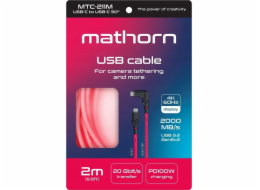 C2G USB kabel Mathorn MTC-211M Fotokabel 2m 20Gbps 4K 60Hz PD100W USB C-C90 purpurový