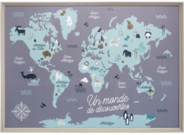 Atmosphera Mapa světa pro děti, nástěnná dekorace, 70x50 cm