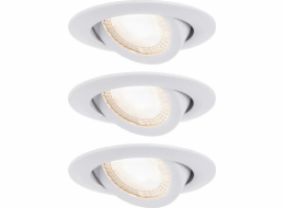 Paulmann Stropní lampa Sada 3 vestavných LED svítidel 3x4,8W, naklápěcí 70 stupňů, 450lm, 3000K, 230V, matná bílá / plast
