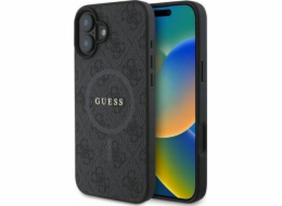 Guess Guess GUHMP16SG4GFRK pevný kryt pro iPhone 16 6.1 černý/černý 4G kroužek s klasickým logem MagSafe