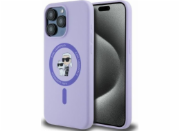 Karl Lagerfeld Karl Lagerfeld KLHMP15XSCMKCRHU Silikonový kryt pro iPhone 15 Pro Max 6.7 fialový/fialový s kroužkem MagSafe pro KC Heads