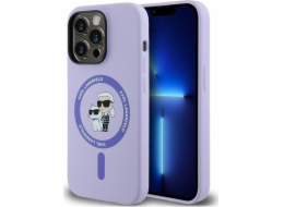 Karl Lagerfeld Karl Lagerfeld KLHMP14LSCMKCRHU Silikonový kroužek s náhlavní soupravou KC MagSafe pro iPhone 14 Pro 6.1 fialový/fialový