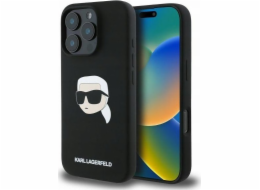 Karl Lagerfeld Pouzdro KARL LAGERFELD pro IPHONE 16 Pro Max kompatibilní s MagSafe KLHMP16XSKHPPLK (stříbrný potisk hlavy KL) černé