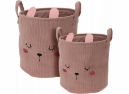 Home Styling Collection Kolekce pro domácí styling Košíky na hračky CUTIE s ušima, manšestr, 2 kusy