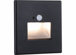 Paulmann Schodišťové svítidlo EDGE LED schodišťové svítidlo s čidlem pohybu a soumraku, čtvercové, 1x1,2W, 120lm, 2700K, 230V, matná černá / plast